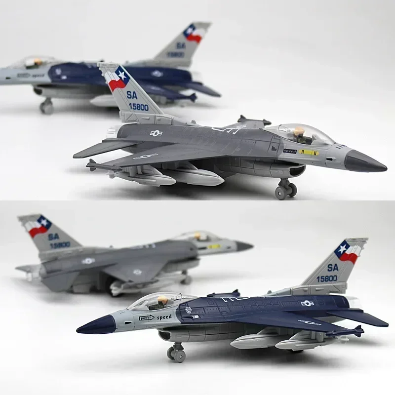 Игрушечная модель истребителя из сплава F16 Акустооптическая возвратная сила