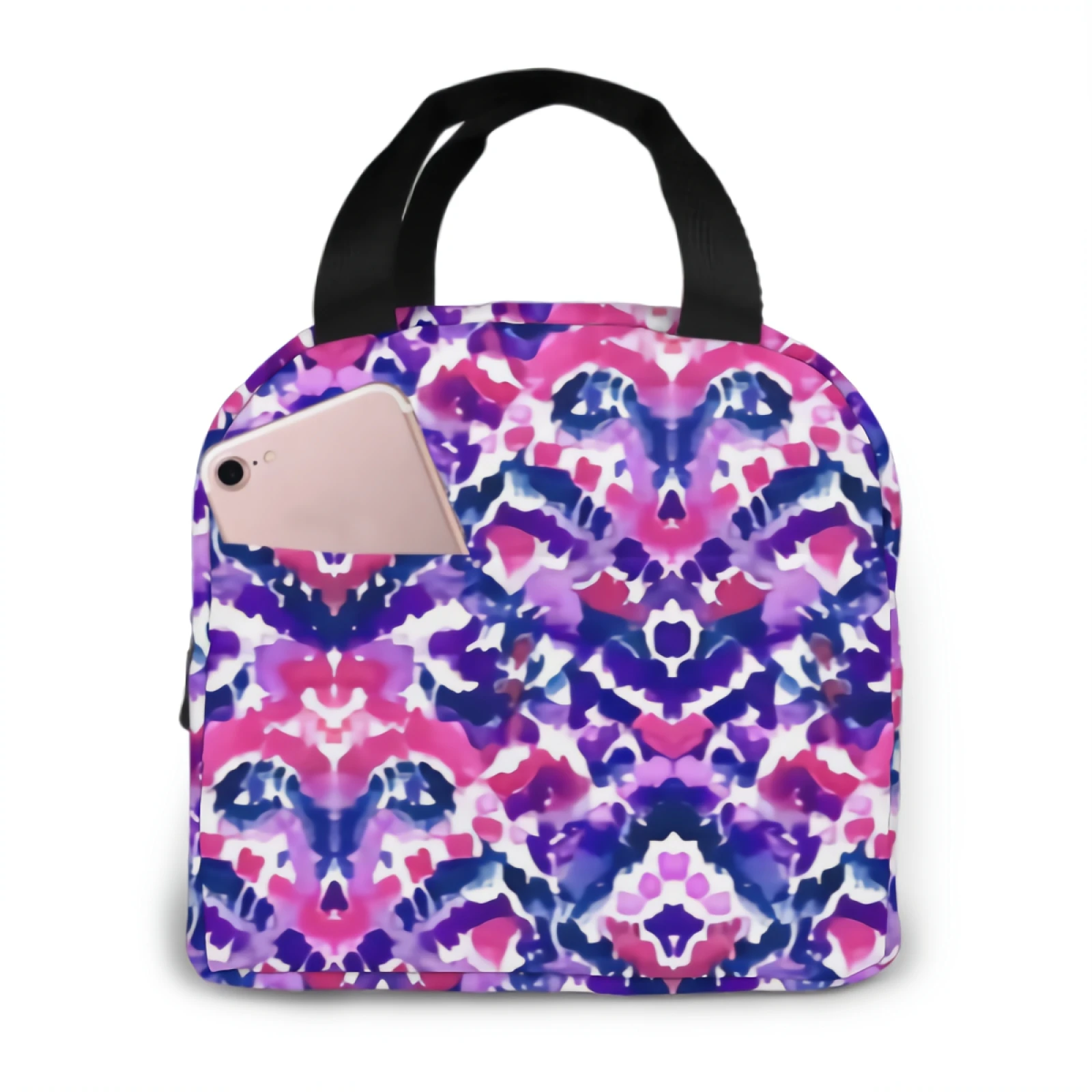 

Розовый и фиолетовый Ланч-бокс с регулируемым плечевым ремнем, многоразовая сумка-холодильник на молнии, сумка-тоут для работы, пикника, кем...
