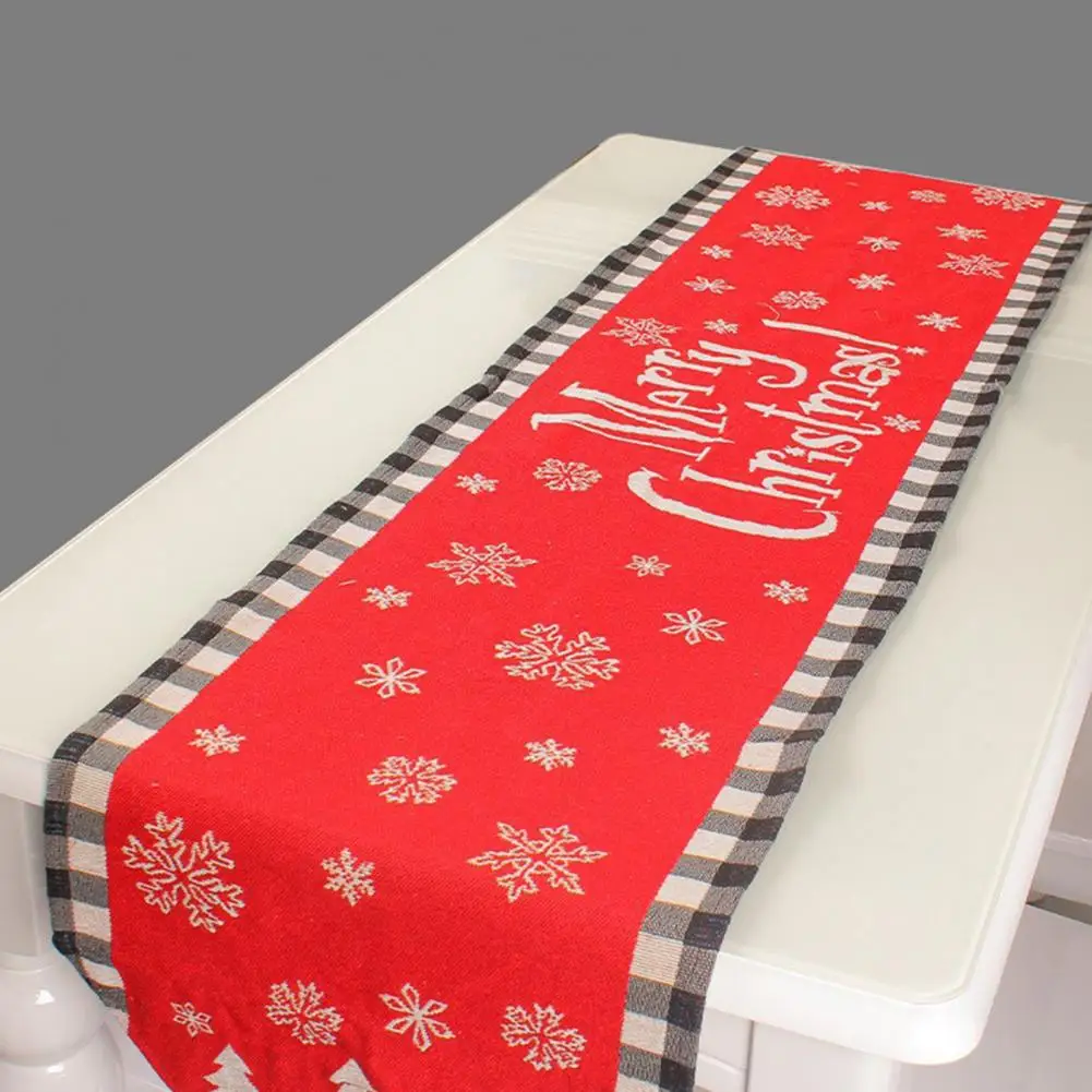 

Increase Atmosphere Anti-fade Xmas Themed Print Dining Table Cloth for Home
