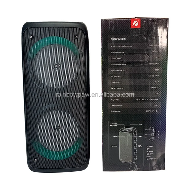 KTS-1299 двойной 2 5-дюймовый портативный беспроводной RGB-динамик с голубыми зубьями