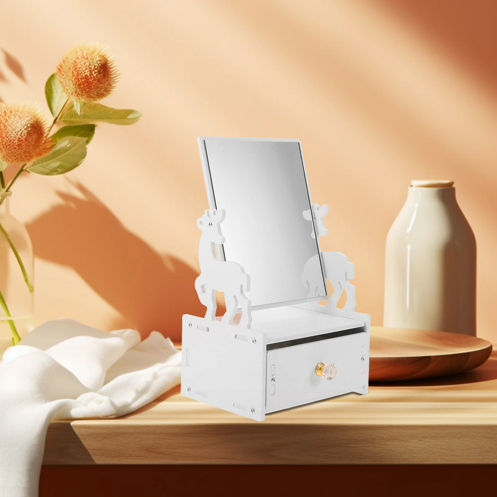 Ящики для хранения косметики настольное зеркало с подставкой шкатулки