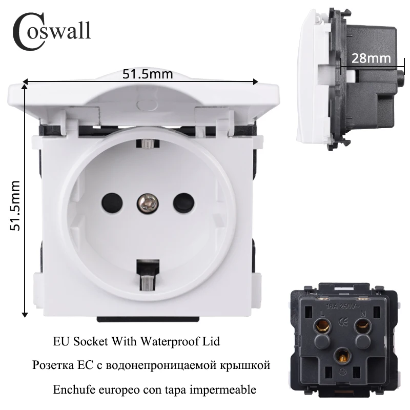 

Coswall C1 E20 X2 L1 S08 универсальная розетка