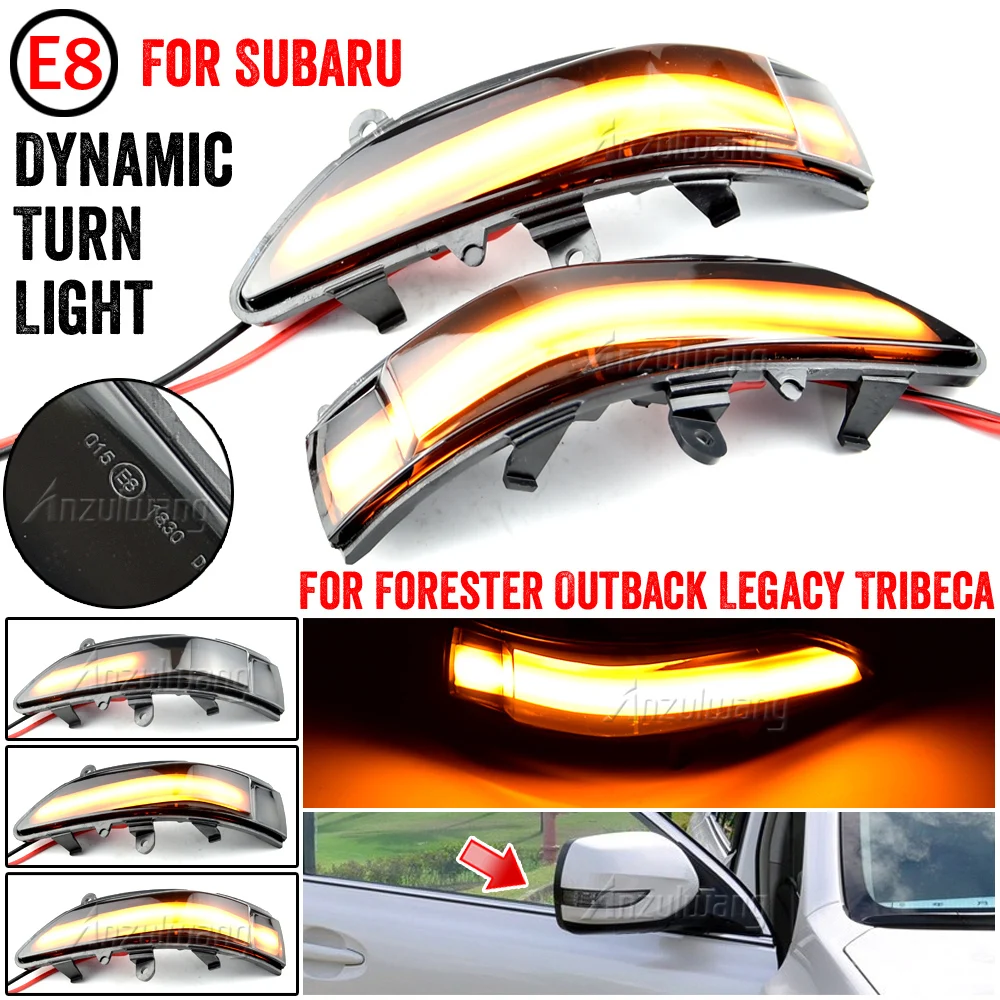 

For Subaru Forester 11-13 Tribeca 08-14 Outback Legacy 08-11 LED Dynamic Turn Signal Side Mirror Blinker Indicator Light Lamp