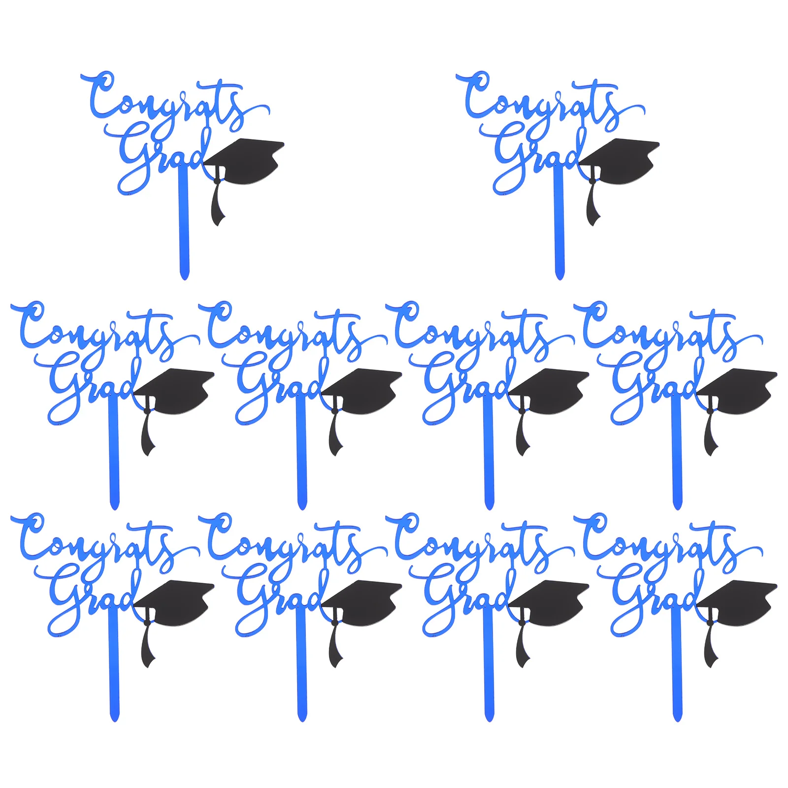

10pcs Graduation Party Cake Insert Props DIY Cupcake Cards Cake Tops Decorations