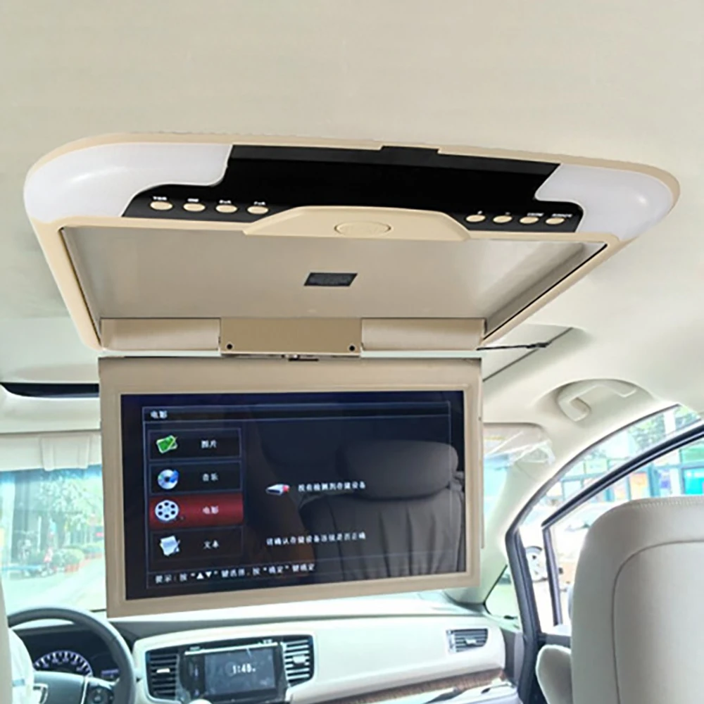 

12.1 дюймовый автомобильный потолочный монитор 1080P 12,1 "TFT LCD Автомобильный монитор с креплением на крышу MP5 плеер с поддержкой USB и SD 12 В Автомобильный откидной монитор
