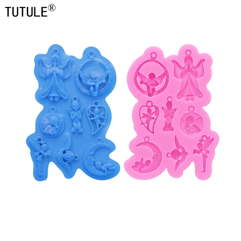 

Женская силиконовая форма «сделай сам» для брелоков, гибкая эпоксидная силиконовая форма в виде статуи Ангела, шоколада