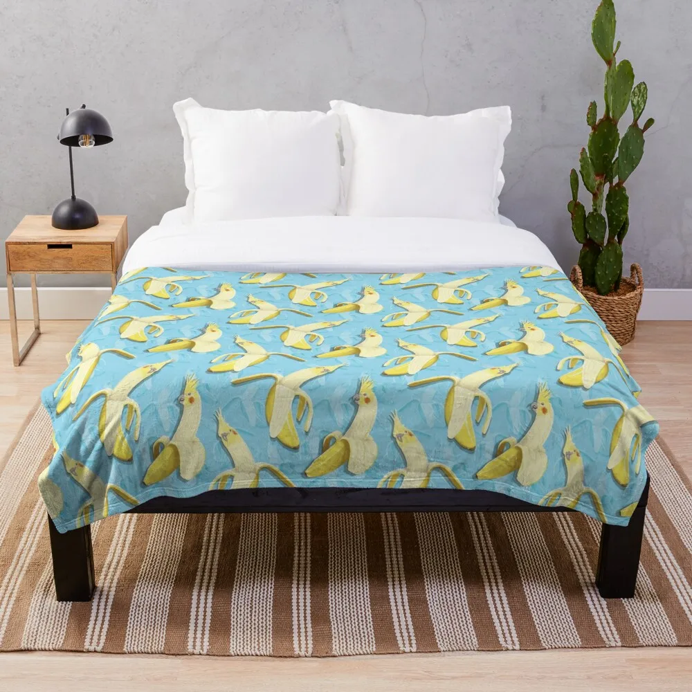 

Bananaaaa! - Cockatiel Banana Pattern Throw Blanket Cockatiel,Banana,Bird,Parrot,Birb,PetRose Blanket Comforter Set