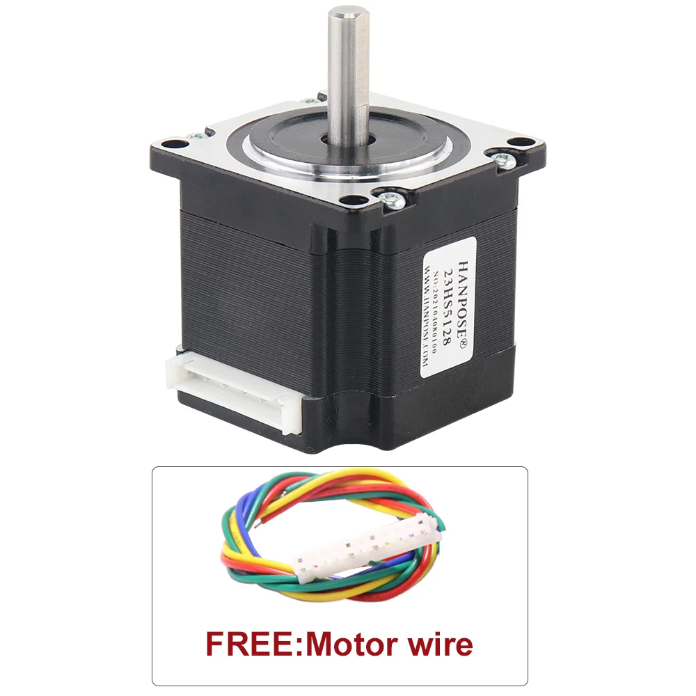 Электродвигатель NEMA23 черный 51 мм 6 35 А 4 провода Н см 23HS5128 8 для лазерного
