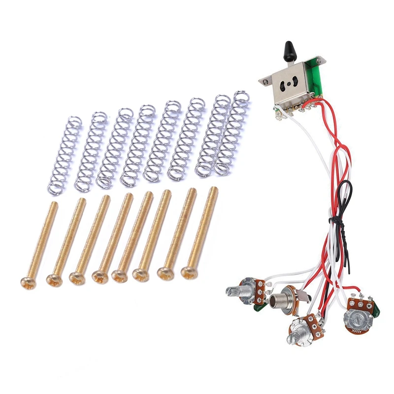 

Лидер продаж, 1 кастрюля для гитары Strat, Предварительно Проводная, 1 объем, 2 тона, управление и 8 шт. M2.5 x 32 мм, хамбакер для гитары, пикап, винт и ...