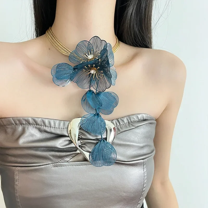 Draweye гипербола цветы ожерелья для женщин винтажная мода вечерняя вечеринка