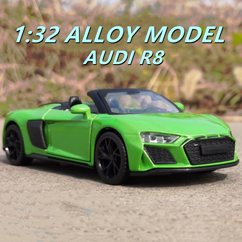 

1:32 AUDI R8 Coupe Convertibl Alloy Sports Car Model Diecast Metal Toy Car Model Simulation Sound Light Collection Toy Gift