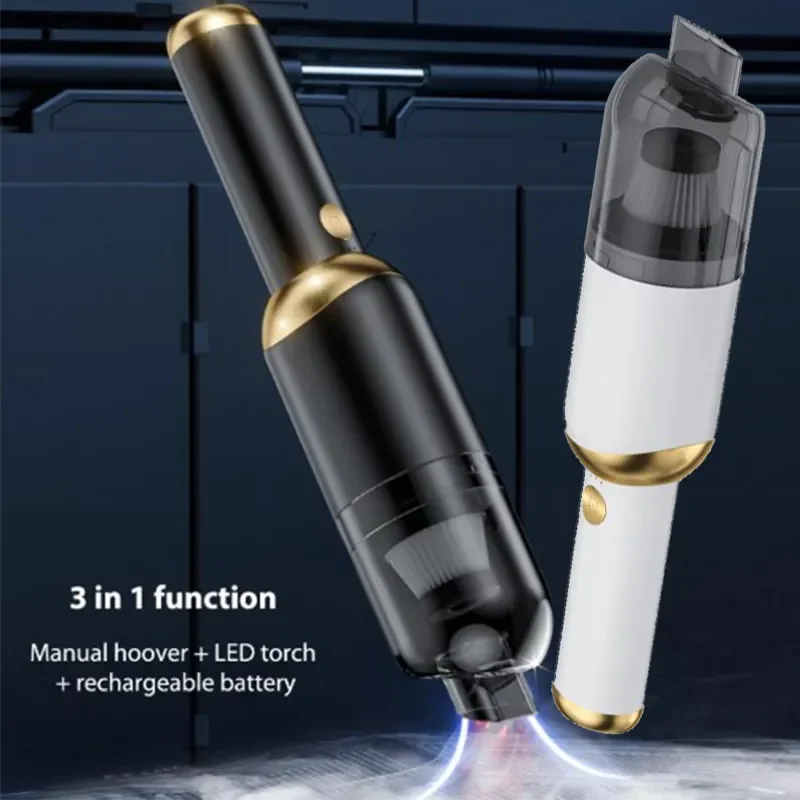

in 1 Handheld Vacuum Cleaner Portable Cyclone Suction Cleaner with Flashlight with Power Bank for Car Home 120w Powerful