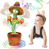 talking dancing cactus plush doll speak talking sound record repeat kawaii cactus toys children kids electric education toy gift