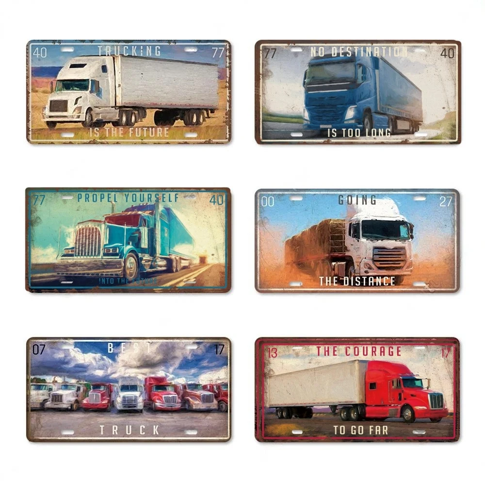 Металлическая Брендовая Табличка Для Грузовика Винтажный Знак Лицензии Декор