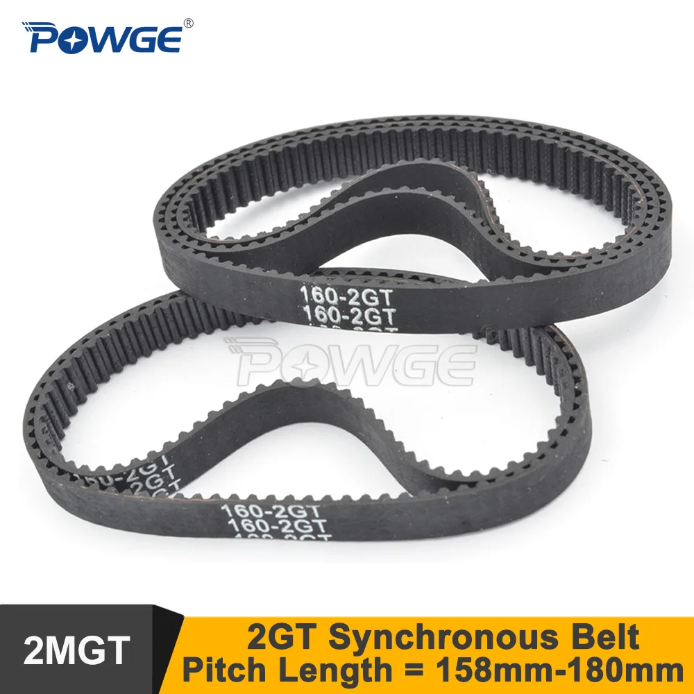 

POWGE 10 шт. 158/160/166/170/172/176/180 GT2 зубчатый ремень W = 3/6/9/15 мм 2GT замкнутому циклу синхронного ремня 3D принтер 158-2GT 172-2GT