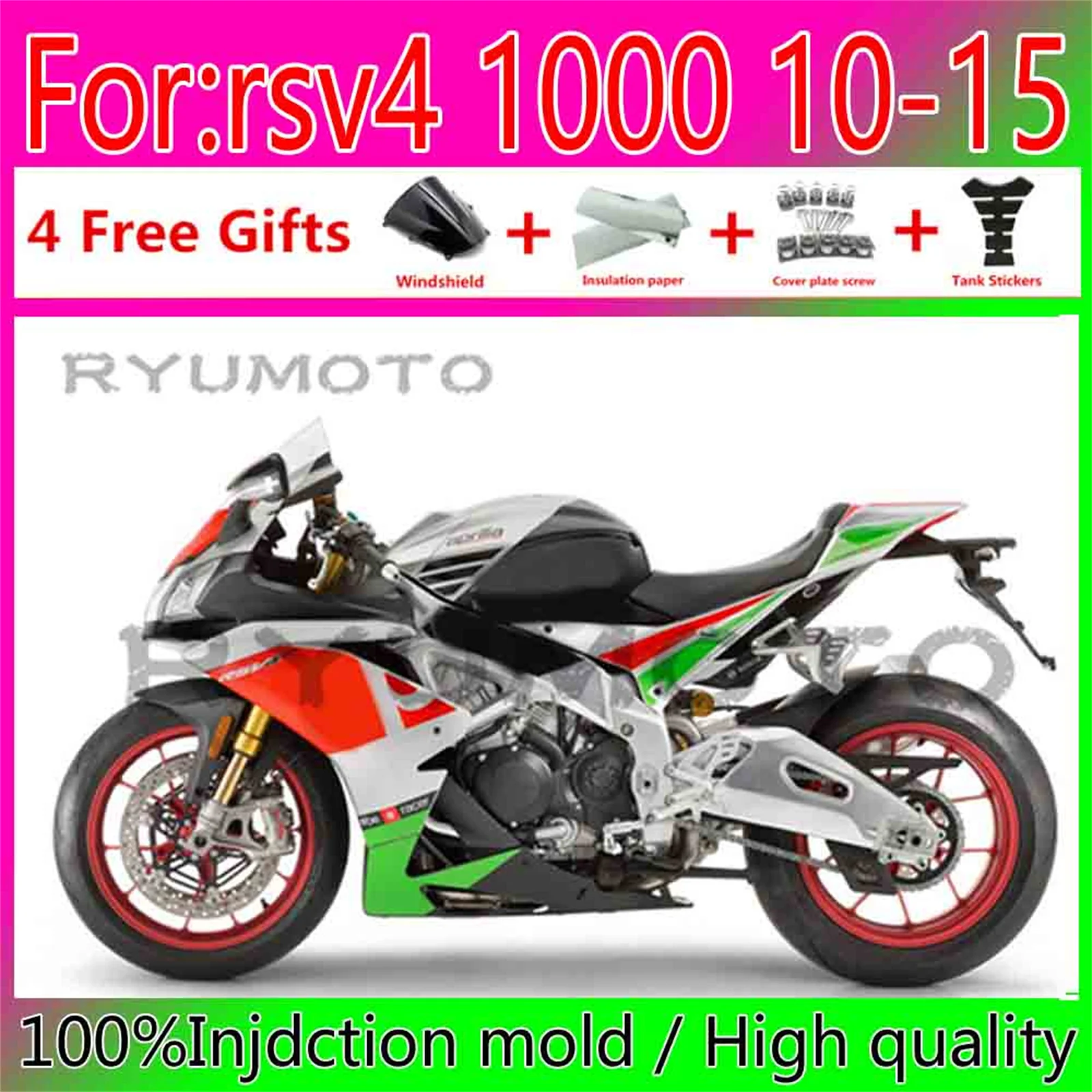 

Motorcycle Injection Mold New ABS Fairings Kit For Aprilia RSV4 2010 2015 RSV4 2010 2015 Bodywork Fairing