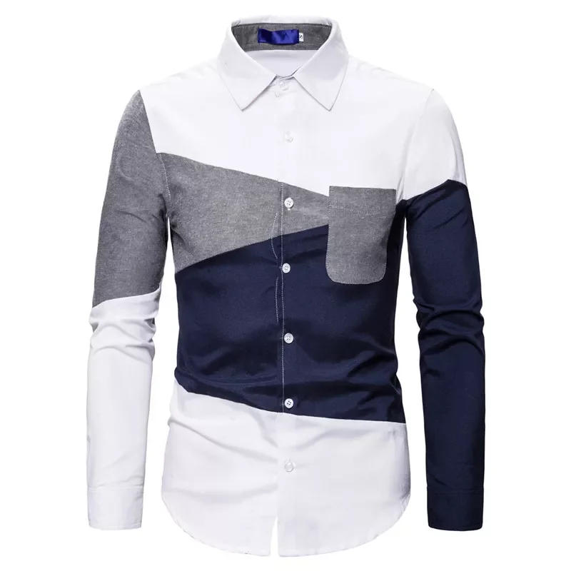 New2022 Size 2022 New Casual Men's Fashion Long Sleeve Shirt New Men's Gradient Stripe Printed Long Sleeve Shirt