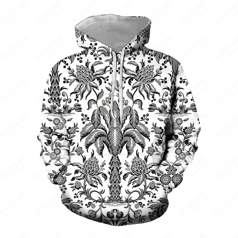 

Hoodies Woman Black Hoodie Men'S Clothes Off White Wolf Print Graphic Hoodie For Teenager