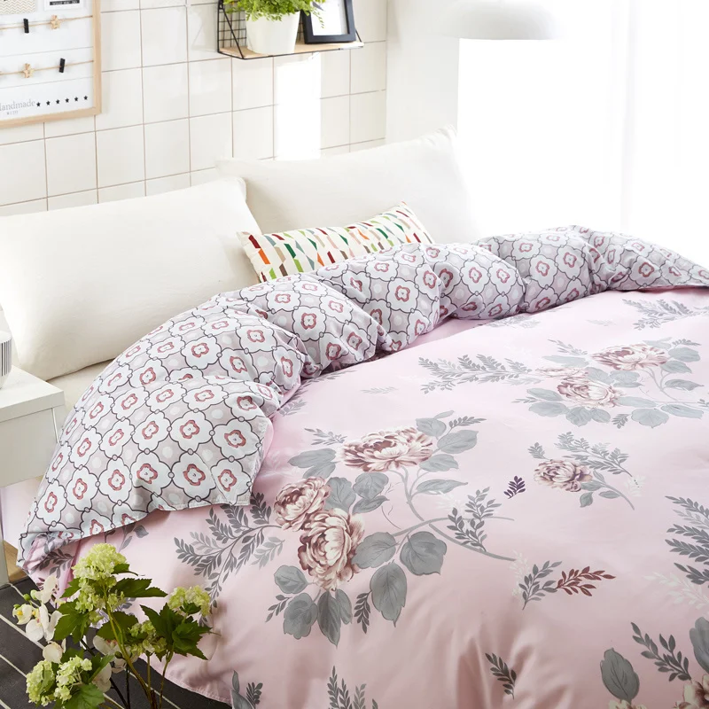 Модный всесезонный пододеяльник с цветочным принтом двухсторонний версии AB