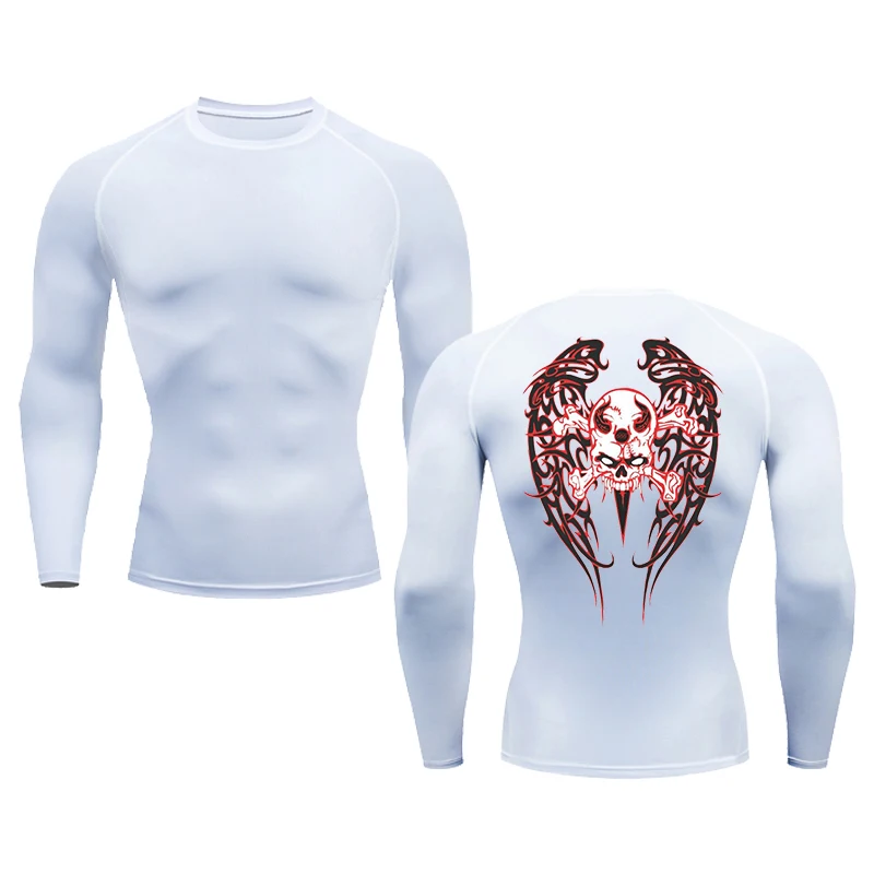 Мужская футболка с длинным рукавом и принтом черепа