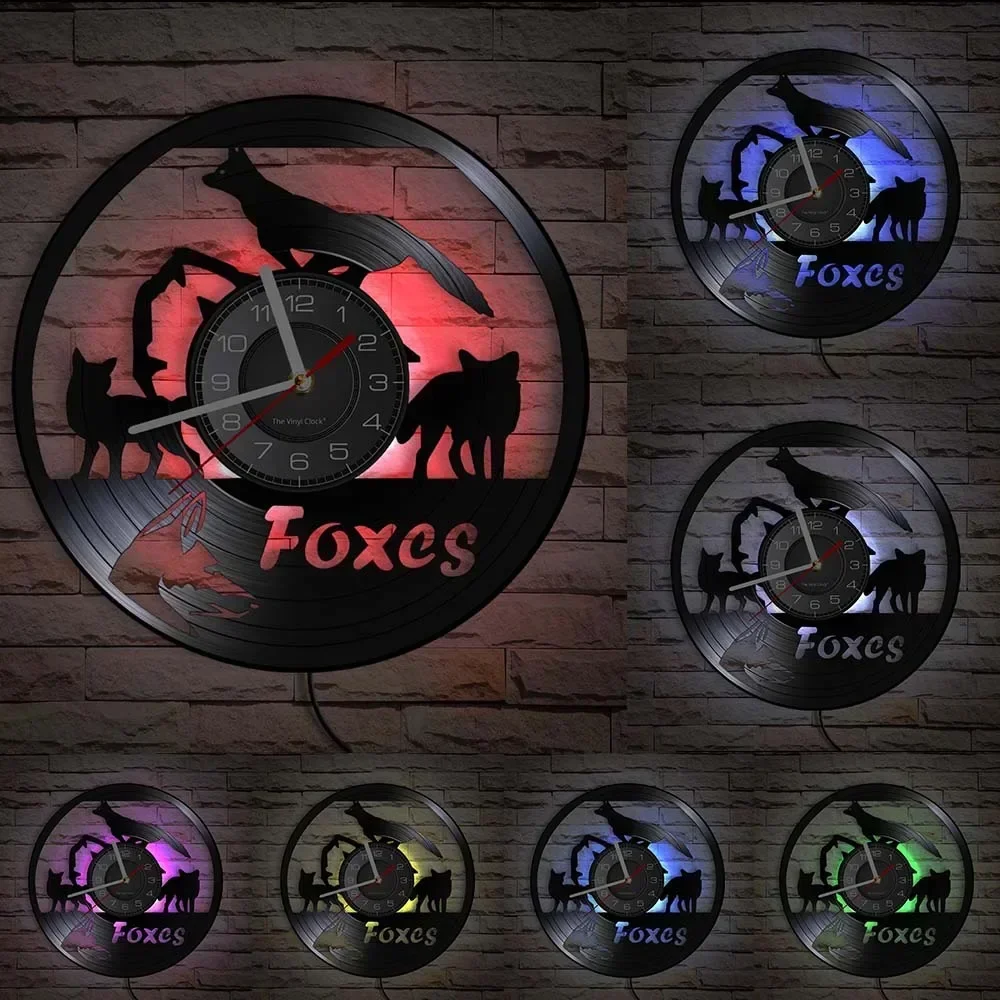 Настенные часы с изображением Лис настенные украшения для детской комнаты