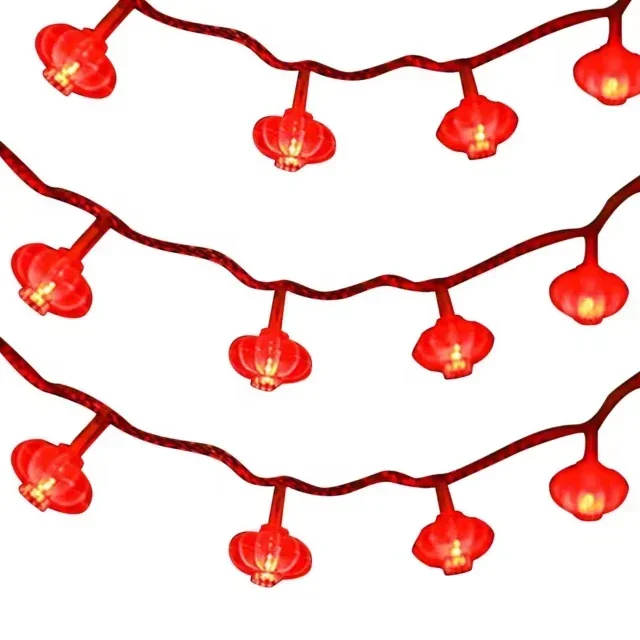 

Красные китайские фонари LED гирлянды 1,5 м 10 ламп