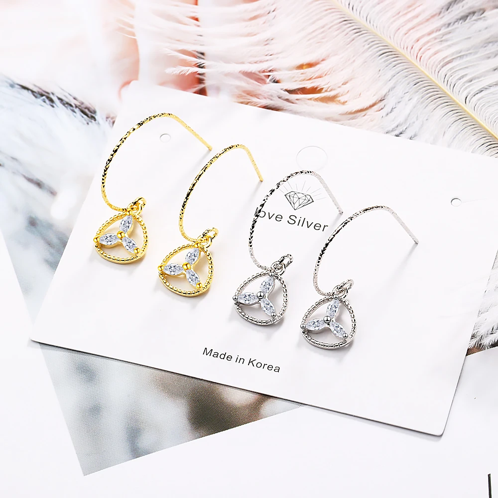 

Todorova Fashion Korean CZ Leaf Wedding Jewelry High Quality Cubic Zirconia Dangle Earrings For Women Piercing Jewelry