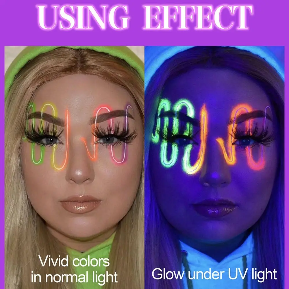 Светящаяся в темноте неоновая пастель с УФ-светом 10 цветов нетоксичная пигмент