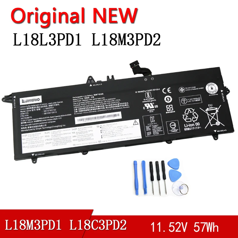 

L18M3PD1 L18L3PD1 L18M3PD2 L18C3PD2 NEW Original Battery For Lenovo ThinkPad T490s T495S T14S 11.52V 57Wh