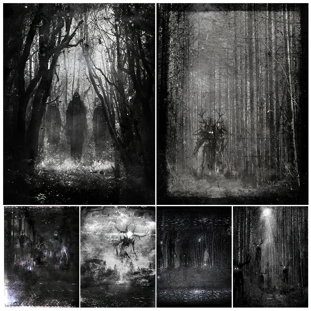 

A Shadow In The Forest,Wraiths Vintage Wall Art Canvas Painting Horror Ghost Video Art Poster And Print Home Decoration Unframed
