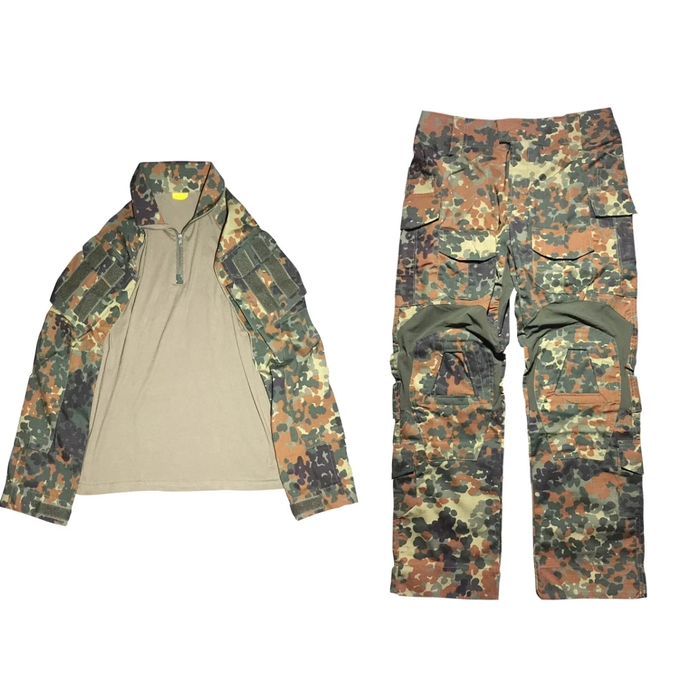 German Army Flecktarn Muster GEN3 Combat Camo G3 Tatical Shirt Tactics Pants Tatical BDU Military Camouflage Suit Hunting