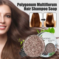 polygonum multiflorum hair shampoo soap hair darkening bar oil control moisturizing repairing handmade soap hair care