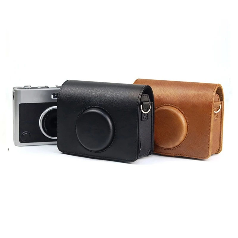 

Retro Camera Pouch PU Leather Storage Bag w/ Strap for Fuji Instax-Mini EVO