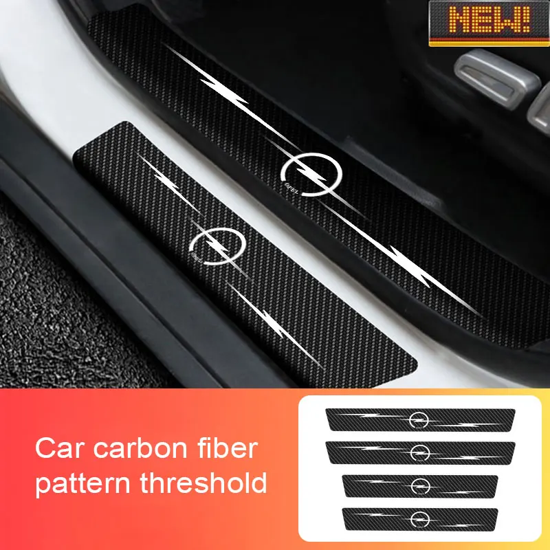 

Car Door Threshold ​For For Opel Logo Anti Scratch Stickers Scratch Resistant Carbon Fiber Sticker Protection Strip