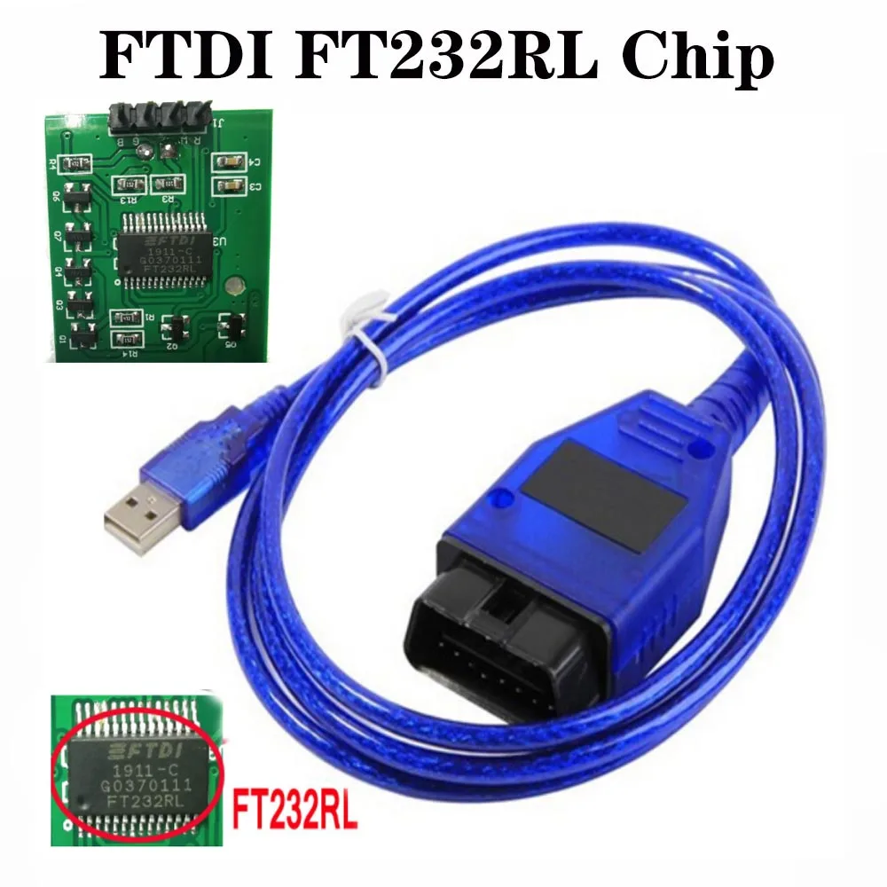 Инструмент для сканирования VAG KKL с интерфейсом USB OBD2 и чипом FTDI FT232RL |