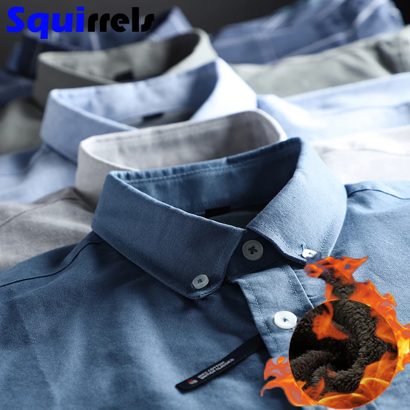 

Рубашка мужская флисовая с длинным рукавом, Повседневная теплая плотная рубашка в полоску, модная деловая одежда для дома, Осень-зима