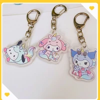 kawaii kuromi mymelody unicorn keychain sanrio new cute cartoon five color unicorn pendant keychain bag hanging chain
