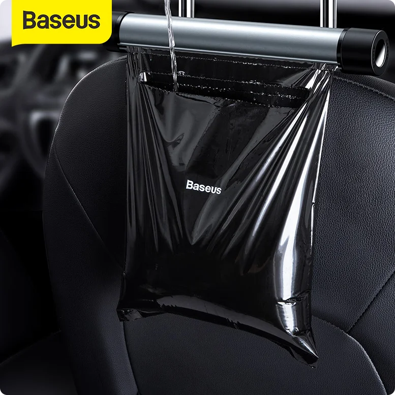 

Baseus Car Organizer Rear Seat Back Trash Bag Metal Auto Organizer Storage Garbage Bags for Headrest Back Seat Car Accessories