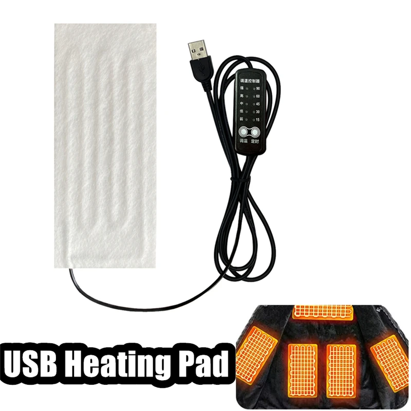 

Heating Pad USB Heating Wire Heating Mat 5V Electric Heating Element Film Heater Pad for Warming Feet Heating Vest Coat