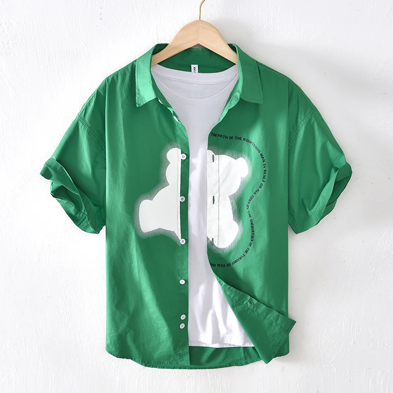 

Cotton Short Sleeve Button Commuter Summer