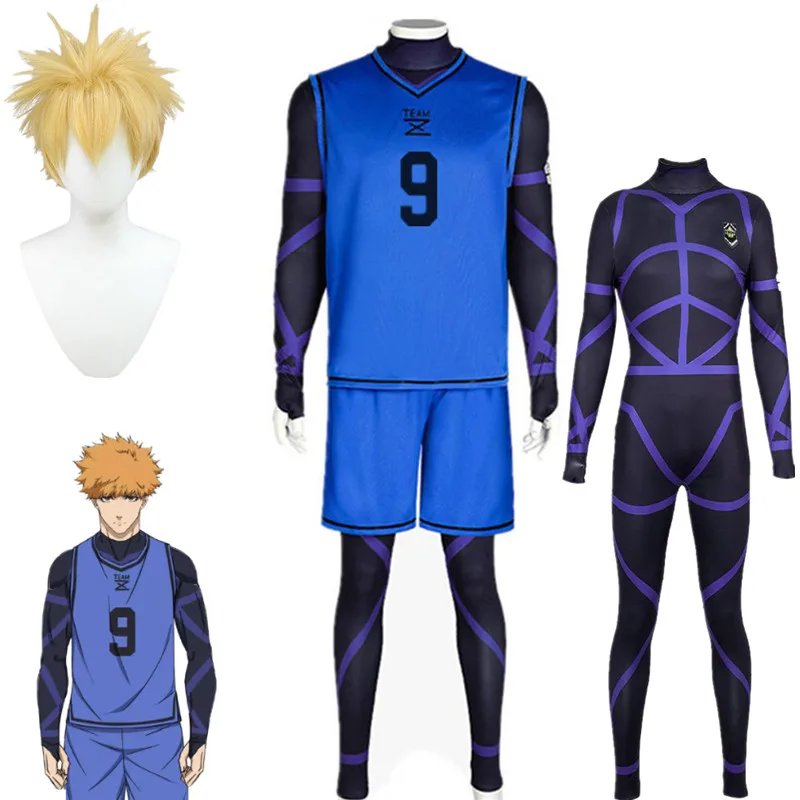 

Костюм для косплея аниме Blue Lock Rensuke Kunigami, футболка, спортивная одежда, Униформа, боди, Хэллоуин