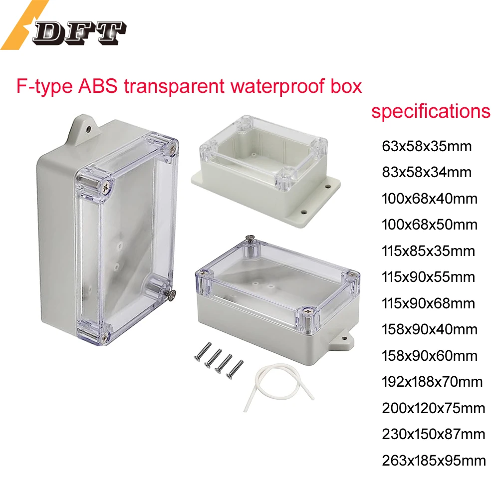 

ABS Plastic Junction Box, Dustproof Waterproof Electrical Box - Universal Project Enclosure , with PC Transparent/Clear Cover