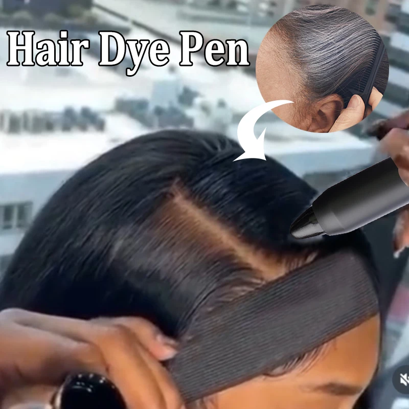 Instant Hair Dye Pen Non-smudge Non-irritating Fast Staining Safe Disposable Temporary Cover Up White Hair Black Brown Hair Dye