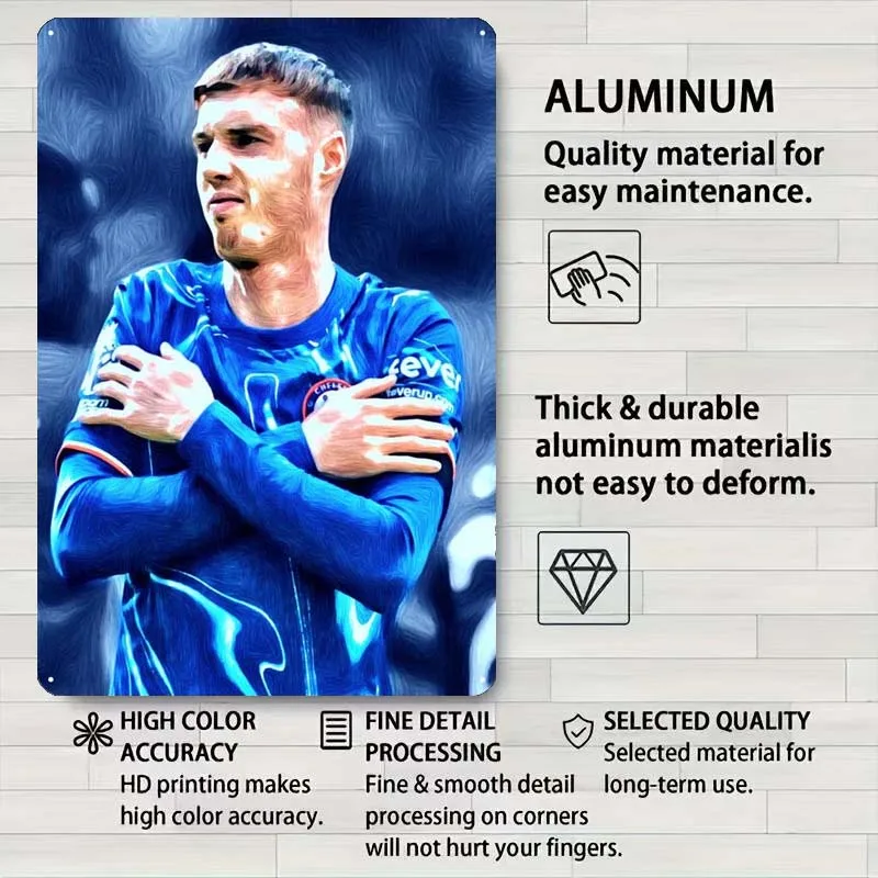 Cole Palmer Art Sign Спортивный металлический плакат Украшение игровой комнаты Домашние