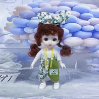 16cm cute doll 8 points 13 movable joints pout bjd doll 3d big eyes fashion clothes skirt children play house toys girl gift