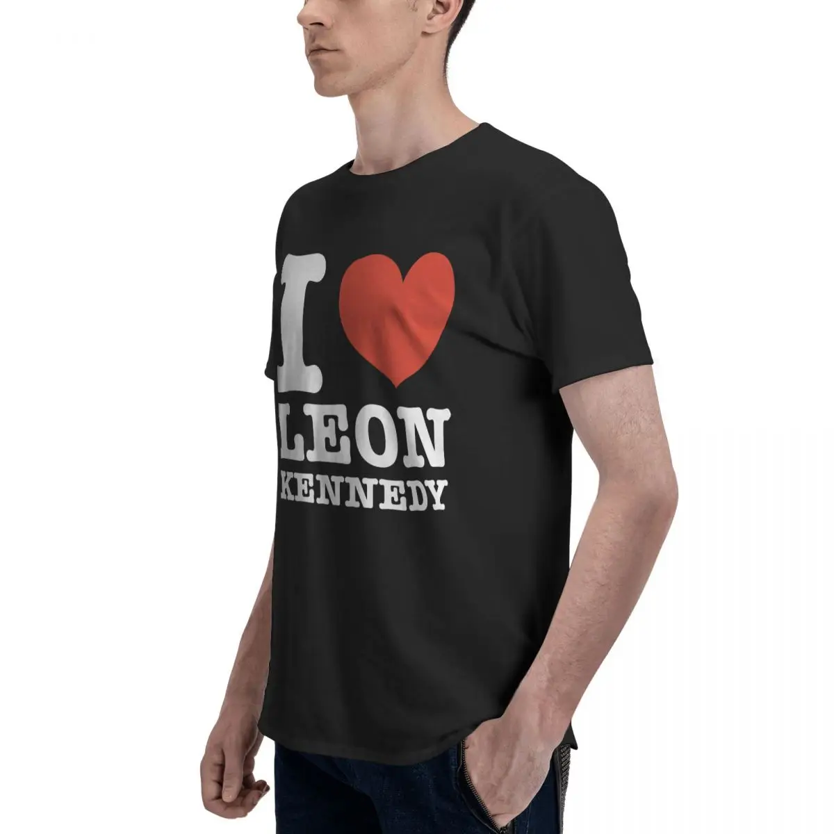 Футболка с надписью I Love Leon S Kennedy для мужчин и женщин