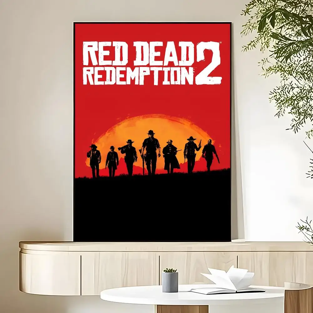 Фото Постер HD Game TV-Red-Dead-Redemption 2, водонепроницаемый, для дома, гостиной, спальни, бара, эстетическое украшение №4