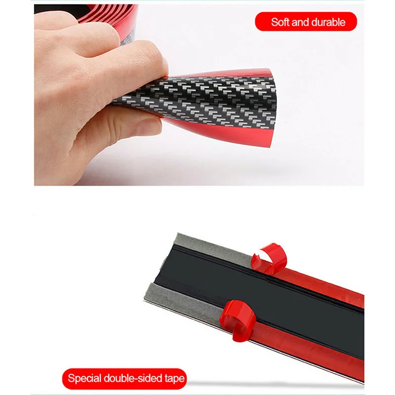 

130CM Carbon Fiber Molded Rubber Rubber Strip For Pedal Car Door Trim Bumper DIY Door Sill Car Edge Protector Style