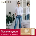 Укороченные женские джинсы с лампасами Baon B309012