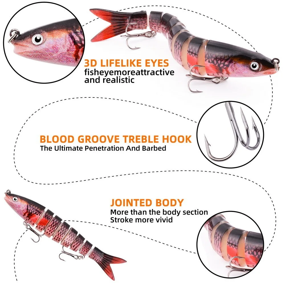 Фото Swimmax Easy Catch Fishing Lures с крючками BKK, с поклевкой, вибрацией, щелчками и шумом для усиленной поклевки, прочные Swimbaits из динамидного волокна для ловли окуня, форели, окуня, окуня, окуня. №4